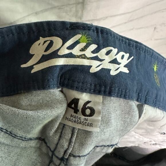 Plugg Men’s Blue Shorts with Pineapples, Size 46 - Picture 4 of 6